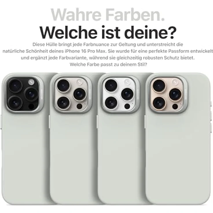 Decoded Antimikrobielle Silikon-Hülle mit MagSafe für iPhone 16 Pro Max - Grau, stoßfest, mit erhöhter Bildschirmkante und Mikrofaser-Futter – Bild 4