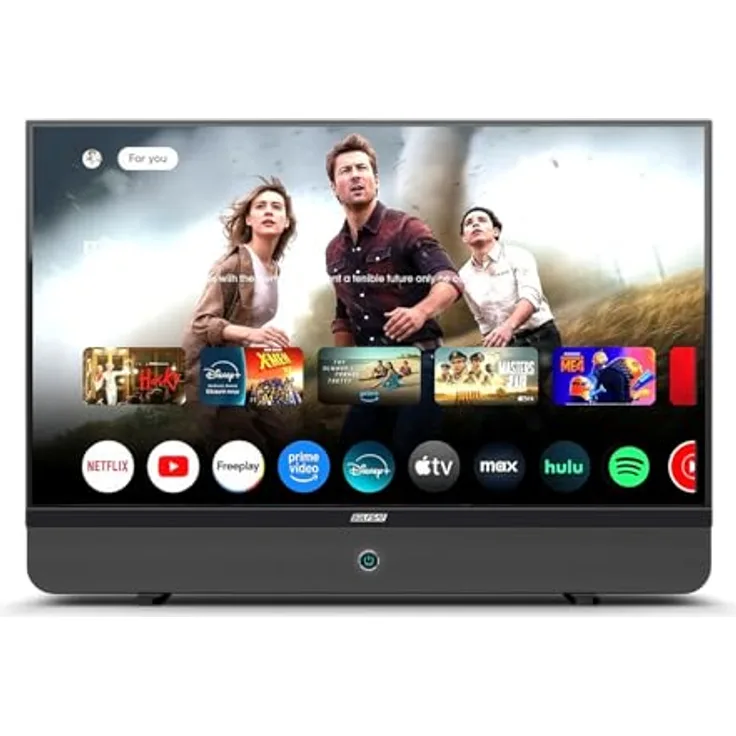 Selfsat Streaming Display MSD 27, 27 Zoll Full-HD Display mit Google TV und integrierter Soundbar, tragbar, weiß