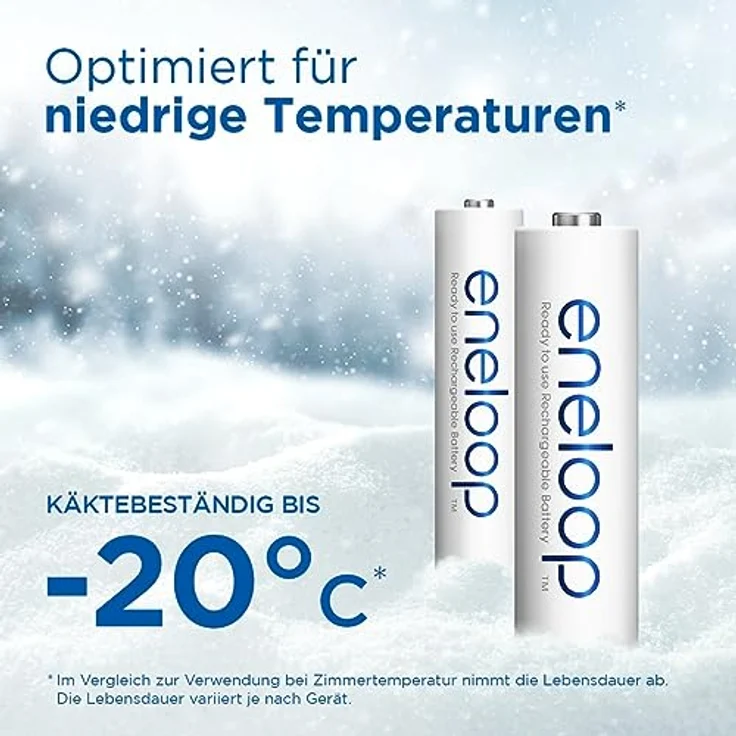 Panasonic eneloop, Ready-to-Use Ni-MH Akku, AA/Mignon, 2er-Pack, verbesserte Kapazität: min 2000 mAh, 2100 Ladezyklen, hohe Leistung & geringe Selbstentladung, wiederaufladbar, plastikfreie Verpackung – Bild 4