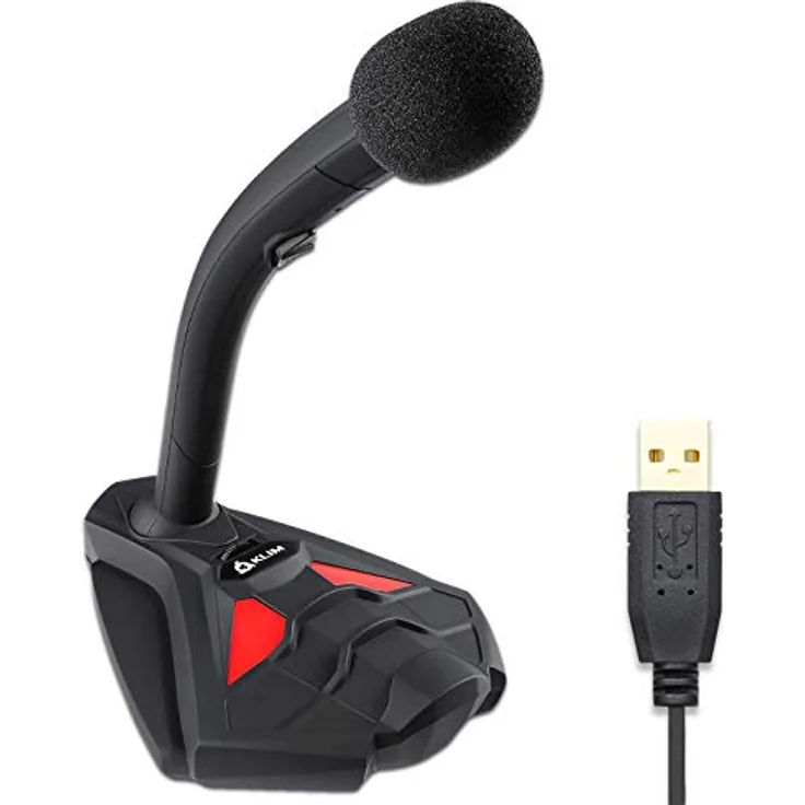 KLIM Voice V2 USB Mikrofon PC + Neu 2020 + Beste Klangqualität + Gaming Mikrofon für Videospiele, Streaming, YouTube, Podcast, Sprachaufzeichnung + Kompatibel mit Windows MacOS PS4 Mikrofon + Rot
