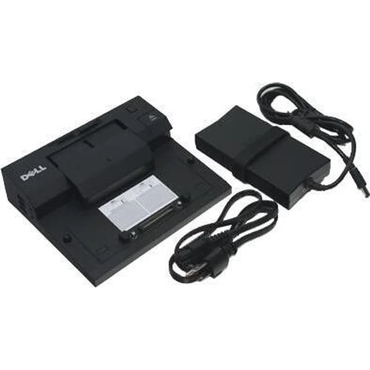 Dell E-Port Simple Port Replicator, Dockingstation für Latitude E4200/E4300/E4310/E5400/E5410, 130 Watt, schwarz, vielseitige Anschlüsse inkl. USB, VGA, DisplayPort, abschließbar