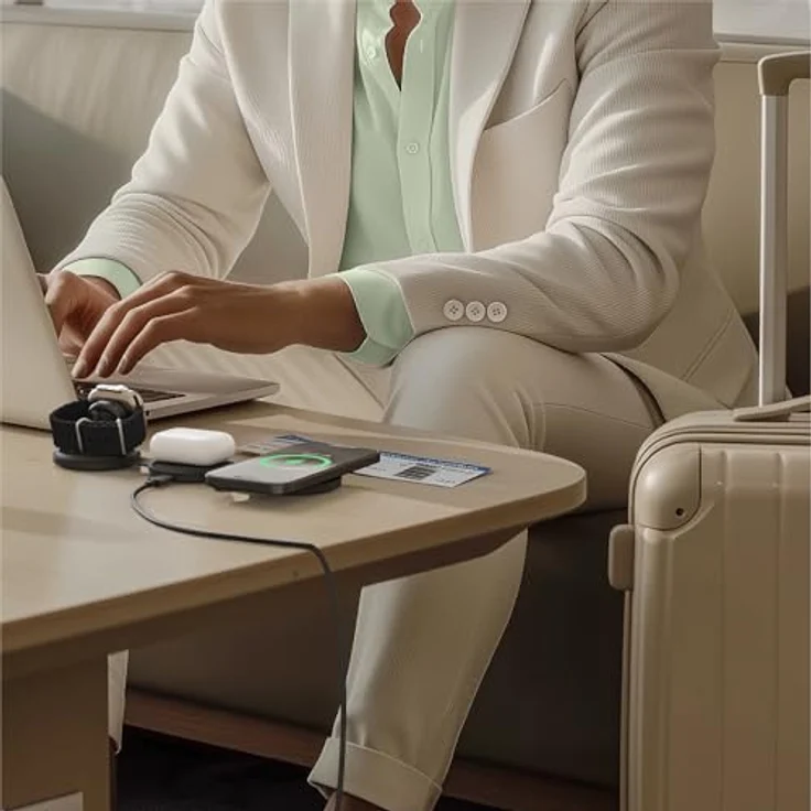 Satechi Onthego 3-in-1 Wireless Charger, vielseitiges Ladegerät für iPhone, Apple Watch und AirPods, schwarz, 15W Qi2 Technologie – Bild 9