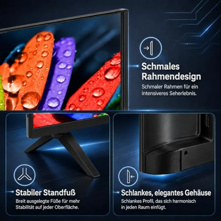 Koorui K55Q1UQ-T8, 55 Zoll QLED 4K Ultra HD Smart TV mit Tizen, Sprachsteuerung, HDMI x3, USB x2, Triple Tuner, randloses Design – Bild 11