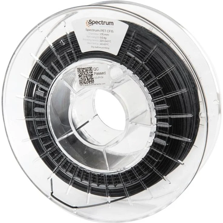 Spectrum Filament PETG CF15 Carbon, 3D-Druckmaterial mit hervorragenden mechanischen Eigenschaften, schwarz, 0.75 kg, 1.75 mm