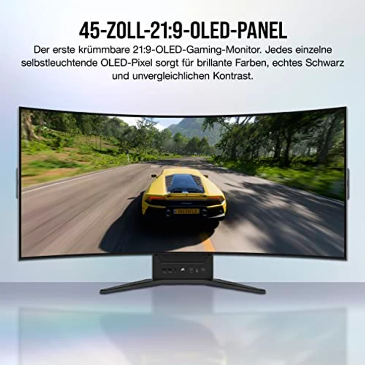 Corsair XENEON Flex 45WQHD240 Gaming-Monitor - 45-Zoll OLED WQHD (3440 x 1440) Biegbares Display, 240Hz, 0,03ms GtG Reaktionszeit, NVIDIA G-SYNC Kompatibel, AMD FreeSync™ Premium - Schwarz – Bild 3