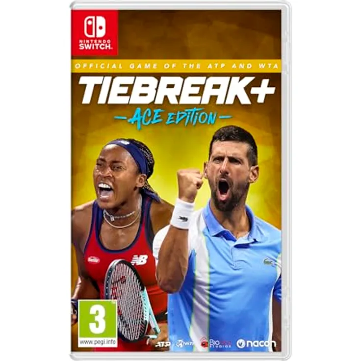 NACON TIEBREAK+: Offizielles Spiel der ATP und der WTA - ACE Edition für Nintendo Switch, realistische Tennissimulation mit 130 lizenzierten Profis und Novak Djokovic Slam Challenge
