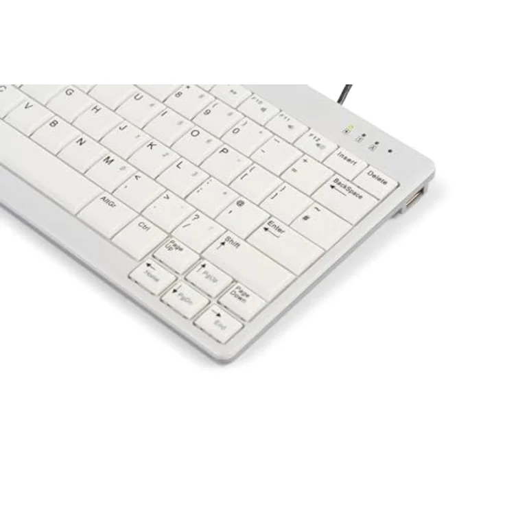 Bakker Elkhuizen Ultraboard 950 V2 Compact, Kabelgebundene Tastatur mit integriertem USB-Hub und ergonomischem Design, Grau – Bild 4