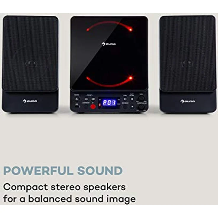 Microstar Microsystem Vertikalanlage CD-Player Bluetooth USB-Port Fernbedienung – Bild 4
