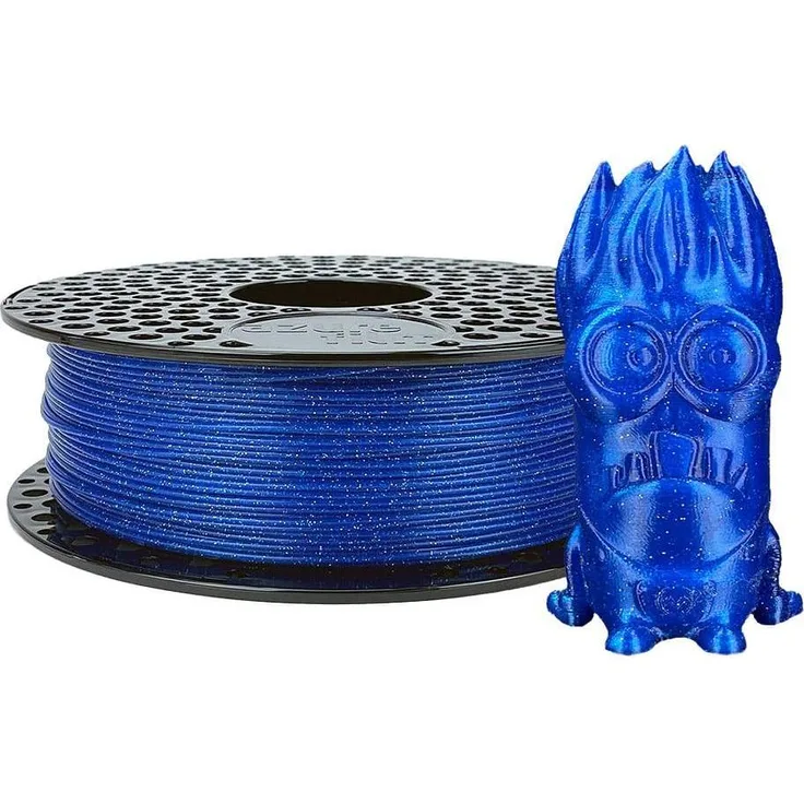 AzureFilm PLA Blue Glitter 1,75mm 1kg 3D Filament, biobasiertes Material mit glitzernder blauer Oberfläche, kompatibel mit gängigen 3D-Druckern