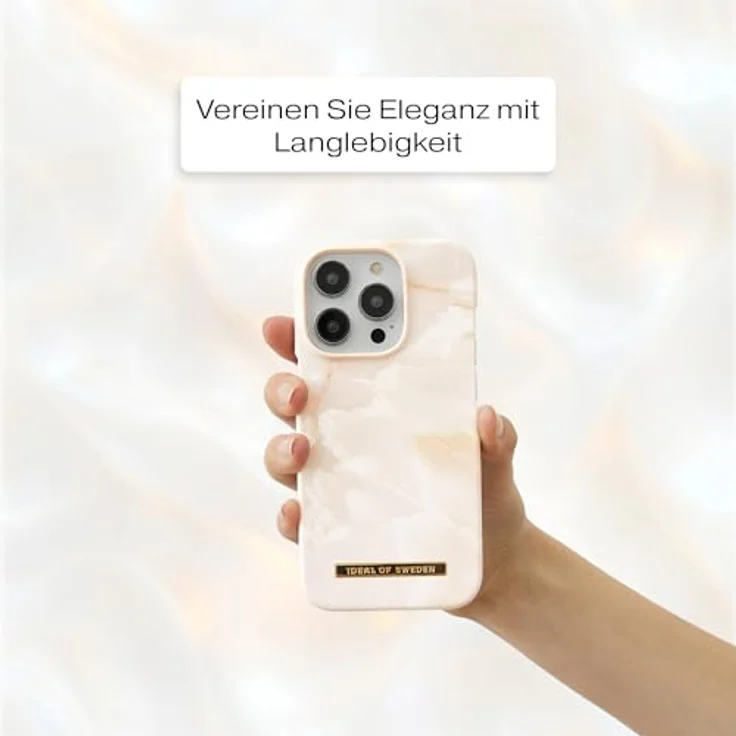 iDeal of Sweden Printed Case für Apple iPhone 15 Pro, Rose Pearl Marble, pink – Bild 4