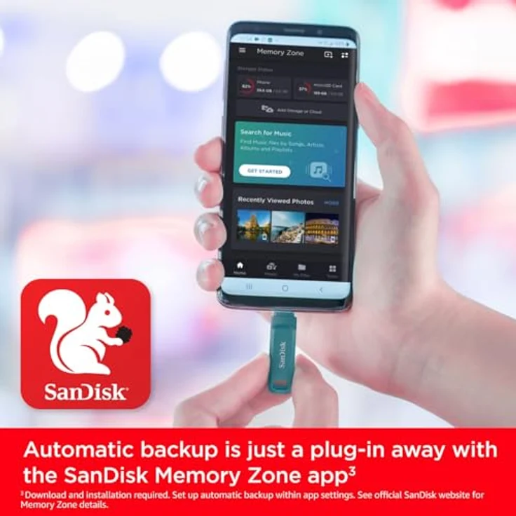 SanDisk Ultra Dual Drive Go, 1000 GB USB-Stick mit USB-C und USB-A, drehbares Design, türkise Farbe – Bild 5