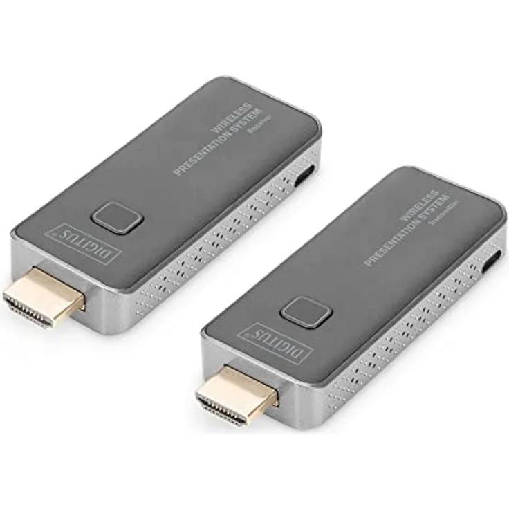 DIGITUS Click & Present Mini – Kabelloses Präsentationssystem – Für Laptop, Tablet, Smartphone – Keine App/Treiber erforderlich – Schwarz, DS-55319