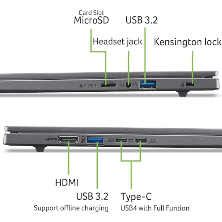 Acer Aspire 16 AI (A16-11M-X1CW), KI Laptop mit 16" WUXGA IPS 120Hz Display, 16 GB RAM, 512 GB SSD, Windows 11, QWERTZ Layout – Bild 5