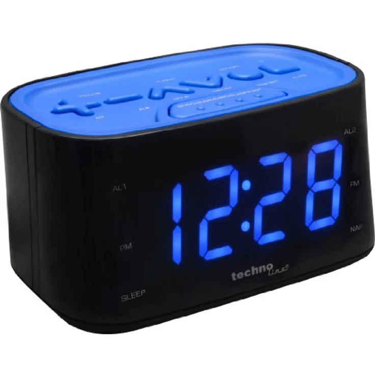 Technoline WT 465, LED Radiowecker im Play-Controller Design mit AM/FM-Radio, 2 Weckalarmen und Schlummerfunktion, blau – Bild 3