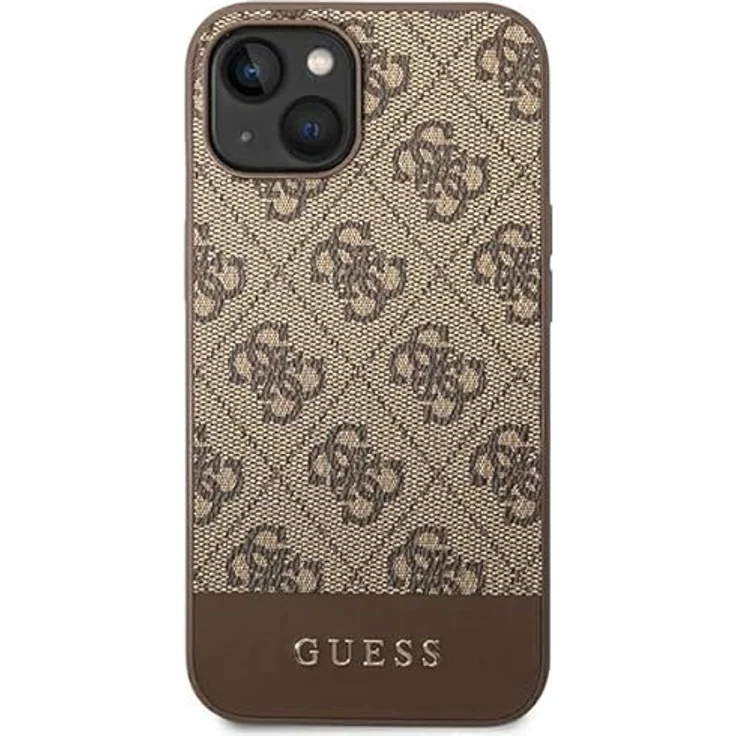 CG MOBILE Guess GUHCP14SG4GLBR hülle für iPhone 14 6,1" braun Hard case 4G Stripe Collection – Bild 3