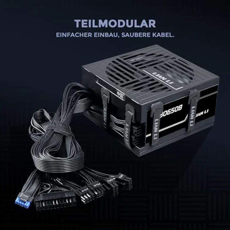 Lian Li RB Series 650 Watt Netzteil, 80 PLUS Bronze, teilmodular, PCIe 5.1, ATX 3.1, schwarz – Bild 4