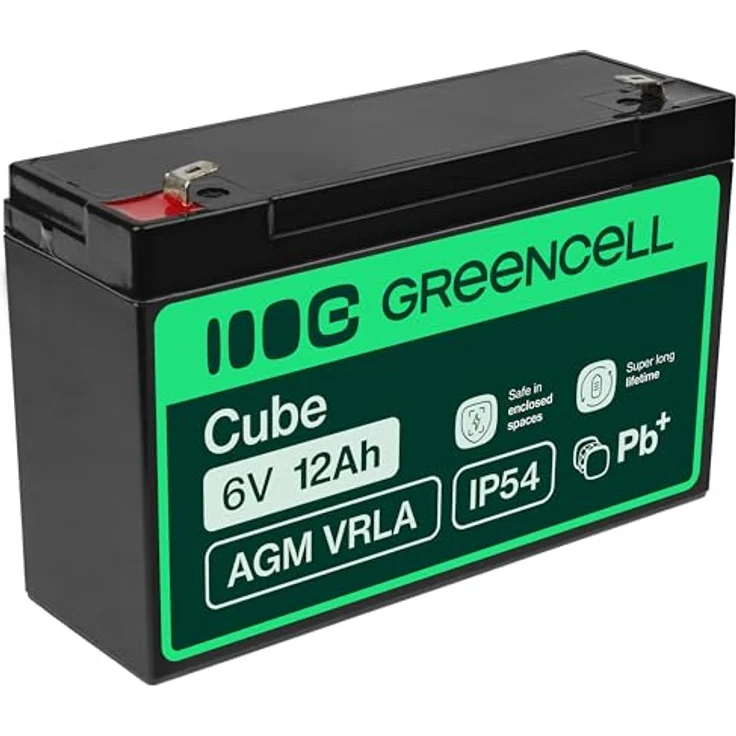 Green Cell AGM01 Bleiakku 6V 12Ah Blei-Vlies (AGM) (B x H x T) 151 x 94 x 50mm Flachstecker 4.8mm Zyklenfest, Wartungsfrei – Bild 2