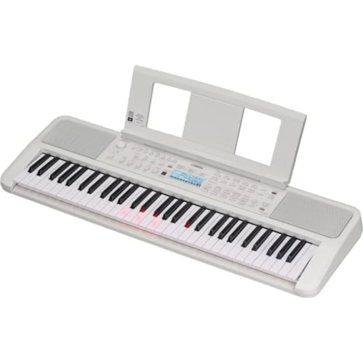 Yamaha EZ-310, Home-Keyboard mit 61 Tasten, Leuchttasten und umfangreichen Lernfunktionen, weiß, inkl. Netzteil PA-130 A – Bild 1