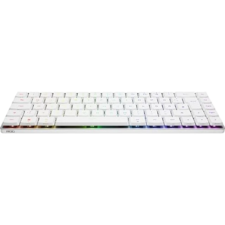 ASUS ROG Falchion RX Low Profile 65% kabellose Gaming-Tastatur (QWERTZ-Layout, optische ROG RX Low-Profile-Switches, Bluetooth, 2,4-GHz-RF Wireless, kabelgebunden USB, MacOS kompatibel, weiß) – Bild 3
