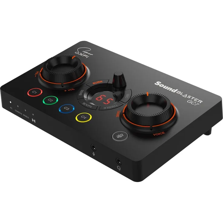 Creative Sound Blaster GC7, externe USB-C Soundkarte mit 7.1 Surround Sound und programmierbaren Tasten, Schwarz