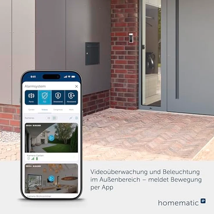 Homematic IP Außenlichtkamera, anthrazit, Smart Home mit HD Videoaufzeichnung und automatischer Beleuchtung – Bild 2
