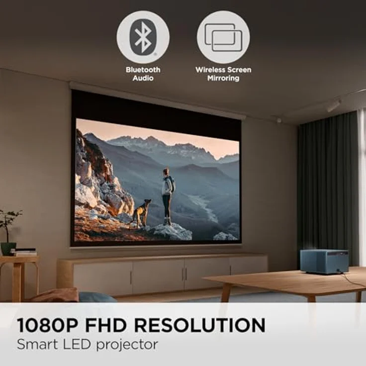 ViewSonic LX60HD 1080p Smart LED-Beamer mit integriertem Google TV, Netflix-App, 140 Zoll Projektor, versiegeltes Gehäuse – Bild 3