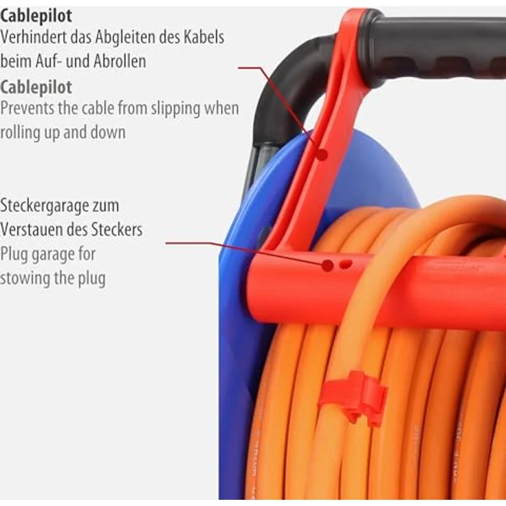 Brennenstuhl Camping-Kabeltrommel mit 25m Kabel in orange (E Kabeltrommel mit E-Winkelkupplung inkl) - 1182470100 – Bild 3