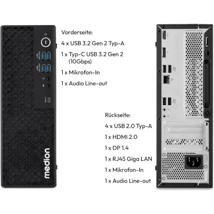 MEDION T80 II Mini PC - Core i9 14900HX, 1 TB SSD, 32 GB DDR4 RAM, schwarz – Bild 4