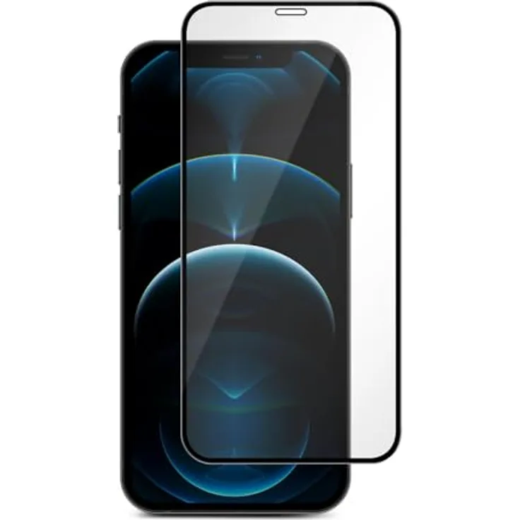 eSTUFF Apple iPhone 12-12 Pro Black Full Cover Titan Shield, Tempered Glass Screen Protector, 25 pcs in a box
