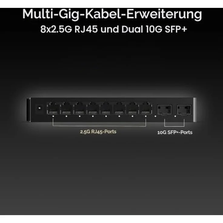 Asus ProArt Switch PQG-U1080, Reichweitenverstärker mit 8 x 2,5-Gbit/s-Ports und 2 x 10-Gbit/s-SFP-Uplinks, elegantes Design – Bild 2