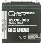Q-Batteries 12LCP-30S / 12V - 30Ah Blei Akku AGM - Deep Cycle VRLA, zyklenfest, 12 Volt, 30 Ah, blau