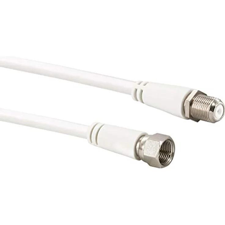 SCHWAIGER -KVCVHQ50 532- SAT-Antennen-Adapterkabel- 5 m Anschlusskabel-konfektioniert- 90 dB- 2-Fach geschirmt-F-Stecker > F-Buchse-weiß – Bild 2