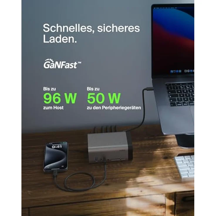 Belkin USB-C 11-in-1 Pro GaN Docking Station (150 W), USB Verteiler mit 8K-Auflösung, kompatibel mit MacBook Pro usw. – Bild 3