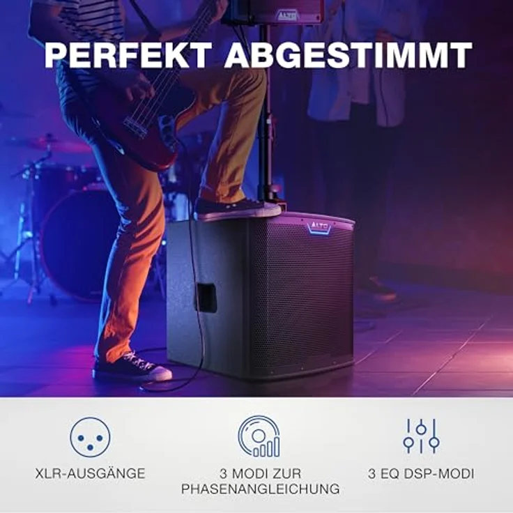Alto Professional TS12S, Aktiver PA Lautsprecher mit 1600 W für kraftvollen Bass, schwarz – Bild 3