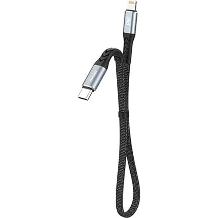 Dudao L10P Lightning - USB-C PD 20W Kabel, 0,23m, schwarz, langlebig und flexibel – Bild 2