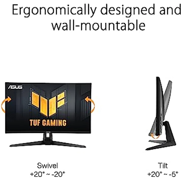 ASUS TUF Gaming VG27AQ3A - 27 Zoll WQHD Monitor - 180 Hz, 1ms GtG, G-Sync, FreeSync, ELMB, GameFast Input, HDR10 - Schwarz – Bild 5