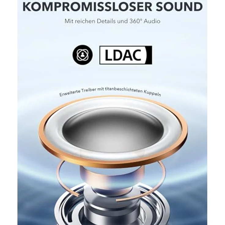 soundcore by Anker AeroFit Pro Open-Ear Kopfhörer, Ultra leicht, Bequem, Ergonomisches Design, Intensiver Sound LDAC, Bluetooth 5.3, IPX5 Wasserschutz, 46h Akku, App, Kabellos – Bild 4