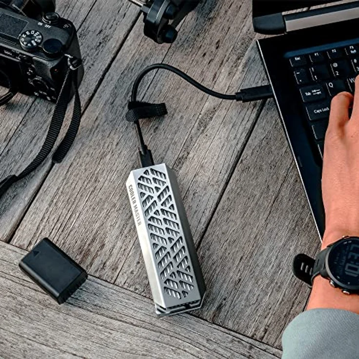 Cooler Master ORACLE AIR – NVME M.2 SSD-Gehäuse, großer Kühlkörper, zweischichtiges Aluminiumgehäuse bis zu 1000 MB/s, werkzeuglos, MOLLE-kompatibel, USB 3.2 Gen 2 Typ-C, für mehrere Plattformen, 130g – Bild 5