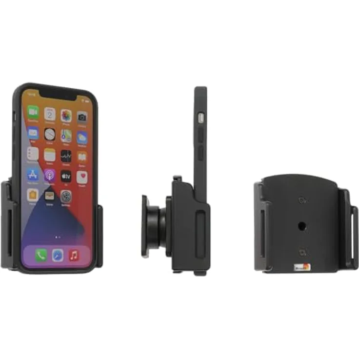 Brodit 711368 Gerätehalterung für Apple iPhone 12 und neuere Modelle, passgenaue Smartphone Halterung mit Kugelgelenk, Schwarz