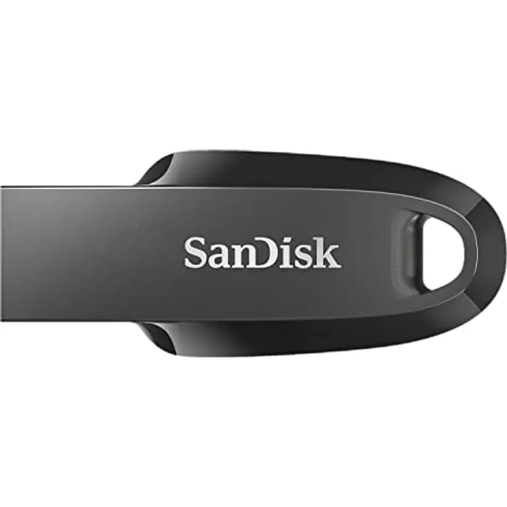 SanDisk Ultra Curve 3.2 Flash-Laufwerk 128 GB (RescuePRO Deluxe, Geschwindigkeiten bis 100 MB/s, Öse für Schlüsselring) Schwarz