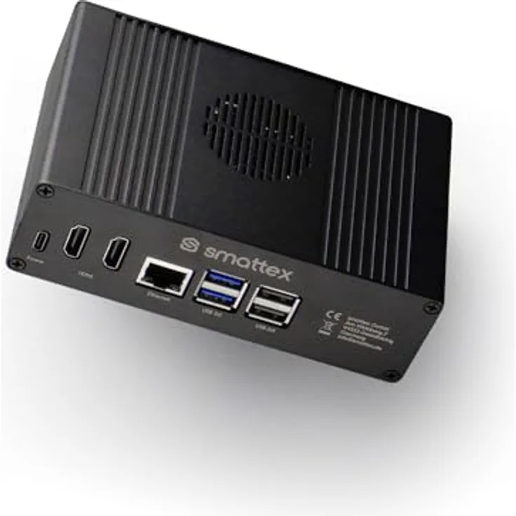 smattex Plug & Play Set Black, Raspberry Pi 5 mit vorinstalliertem Home Assistant, Antenne, 8 GB RAM, 256 GB SSD, WiFi, Bluetooth, Matter, Zigbee optional