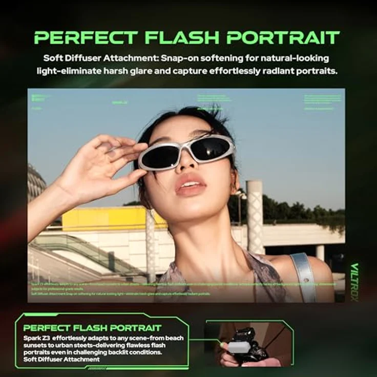 Samsonite VILTROX FLASH Z3-F SPARK, Aufsteckblitz für Fuji-Kameras, grau – Bild 5