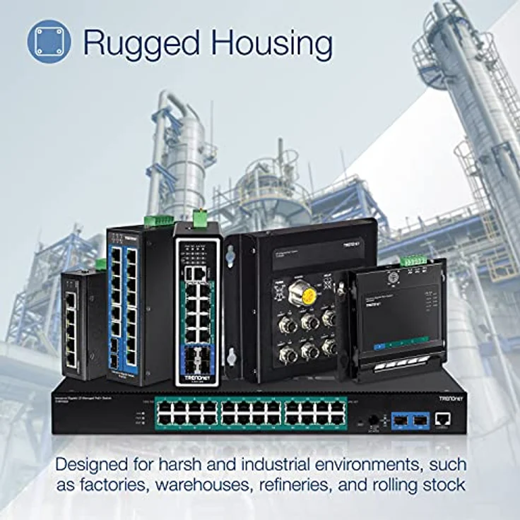 TRENDnet 5-Port-gehärteter industrieller Gigabit-DIN-Schienen-Switch, TI-G50, 10-Gbit - s-Switching-Kapazität, Gigabit-Netzwerk-Switch mit Schutzart IP30, DIN-Schienen- und Wandhalterung inklusive – Bild 5