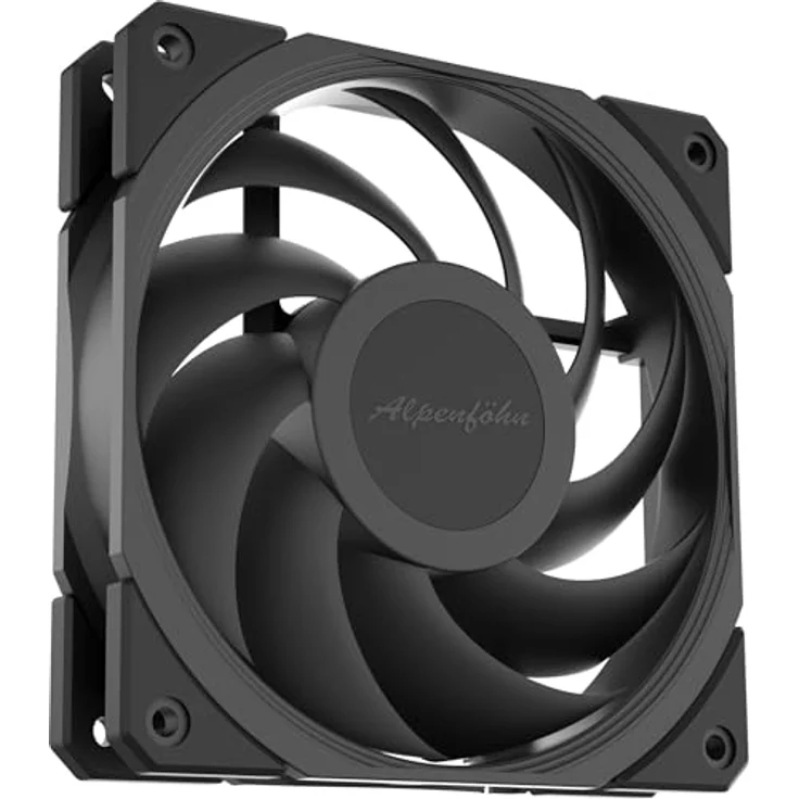 Alpenföhn 120 Jetstream PWM-Lüfter - schwarz, besonders leise mit max. 1.600 U/min bei 22,8 dB(A) – Bild 3