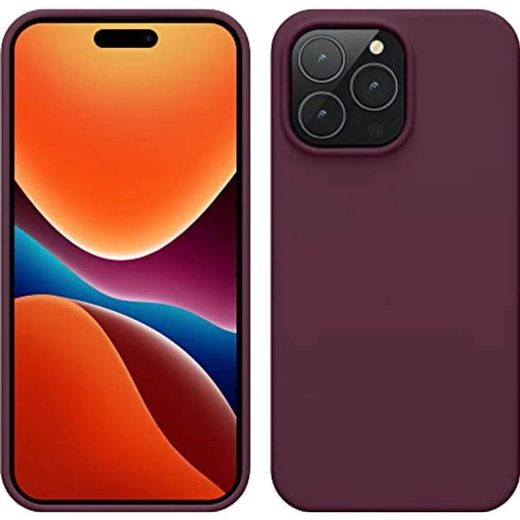 kwmobile Handyhülle für iPhone 14 Pro Max, Silikon Schutzhülle in Rhabarber Rot, Anti-Rutsch, kabelloses Laden – Bild 1