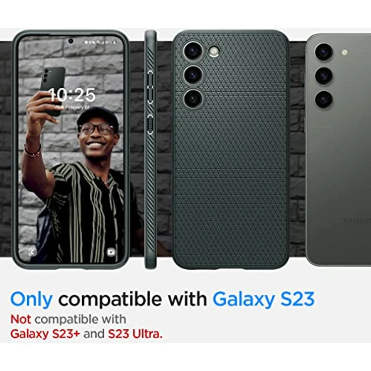 Spigen Liquid Air Hülle Kompatibel mit Samsung Galaxy S23 5G - Gemustertes TPU, Air Cushion Technologie, Abyss Green – Bild 2