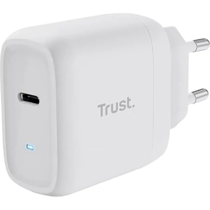 Trust Maxo 45W USB-C GaN Charger, Power Delivery 3.0 mit 2 m USB-C-Kabel, weiss