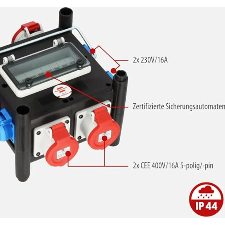 Kompakter Stromverteiler BSV 3-32 2 IP44 2m H07RN-F 5G4,0 - 2xE16A, 1xE 32A, 4x230V – Bild 3
