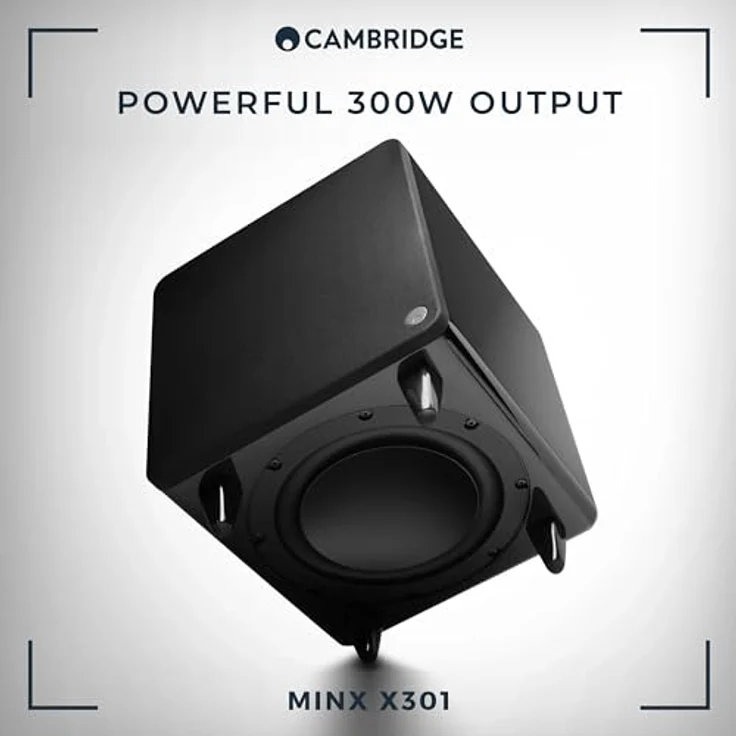 Cambridge Audio Minx X301-300 Watt Aktiv-Subwoofer mit zusätzlichem Basstreiber und voll einstellbarem Klang - Weiß – Bild 2