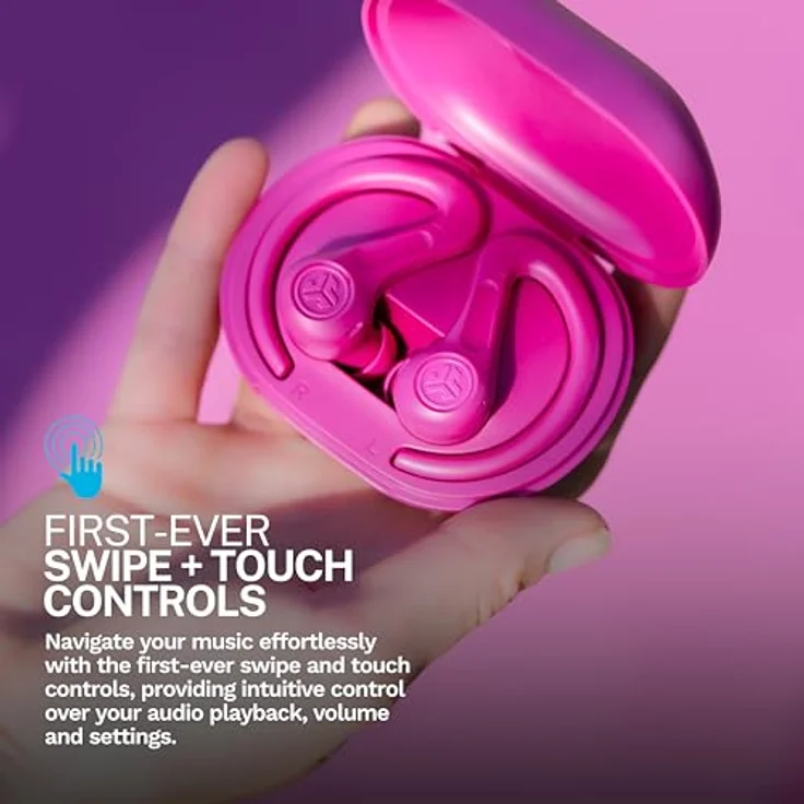JLab JBuds Air Sport ANC 4, True Wireless Sportkopfhörer mit Noise Cancelling, 60+ Std. Akkulaufzeit, IP66-schweißresistent, Bluetooth Multipoint, Rosa – Bild 2